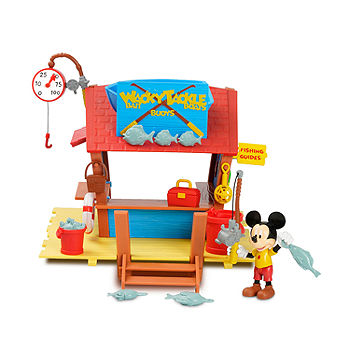 HTF-Disney Store Mickey Mouse Magnetic Fishing Play Set Toy Rod Bucket Fish-NIP