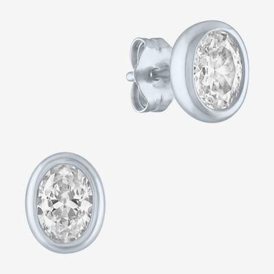 Diamond Addiction (G-H / Si2-I1) 1 CT. T.W. Lab Grown White 14K Gold 8mm Oval Stud Earrings