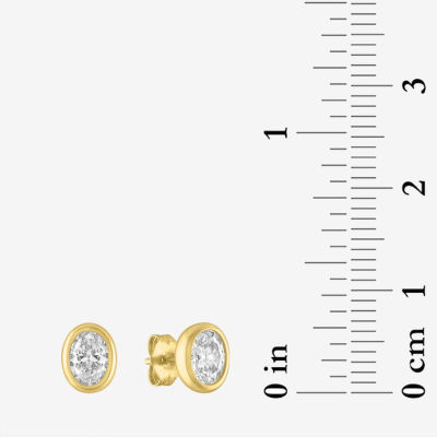 Diamond Addiction (G-H / Si2-I1) 1 CT. T.W. Lab Grown White Diamond 14K Gold 8mm Oval Stud Earrings