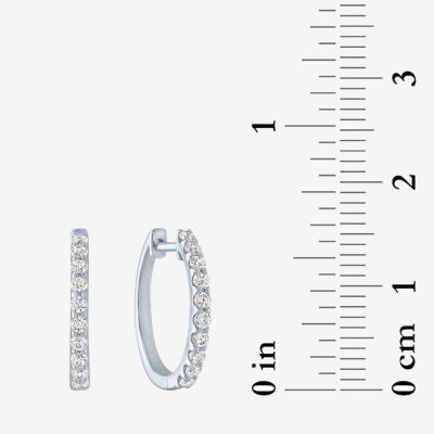 (G-H / Si2-I1) 1/3 CT. T.W. Lab Grown Diamond 10K Gold 15mm Hoop Earrings