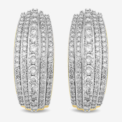 2 CT. T.W. Mined White Diamond 10K or 14K Gold 22.9mm Hoop Earrings