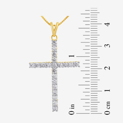 Womens 1 CT.T.W. Natural Diamond Cross Pendant Necklace in 10K or 14K Gold