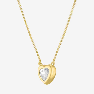 Diamond Addiction Womens 1/2 CT. T.W. Lab Grown White Diamond 10K Gold Heart Pendant Necklace