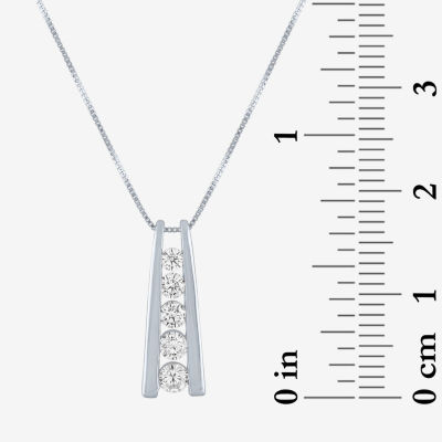 5-Stone Ladder Style (G-H / Si2-I1) Womens 1/3 CT. T.W. Lab Grown White Diamond 10K or Yellow Gold Pendant Necklace