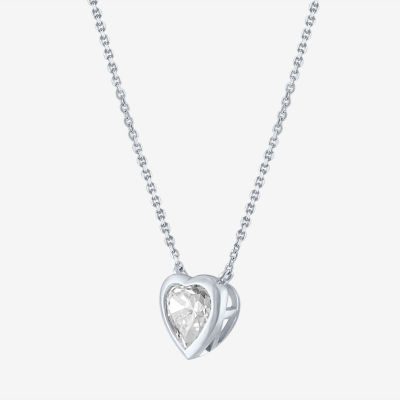 Diamond Addiction (G-H / Si2-I1) Womens 1 CT. T.W. Lab Grown White 14K Gold Heart Pendant Necklace