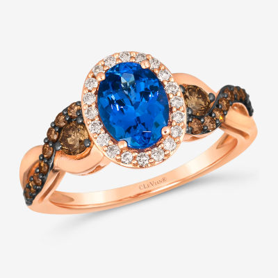 Le Vian® Ring featuring 1 CT. Blueberry Tanzanite® 3/8 Chocolate Diamonds® 1/6 Nude Diamonds™ set 14K Strawberry Gold®