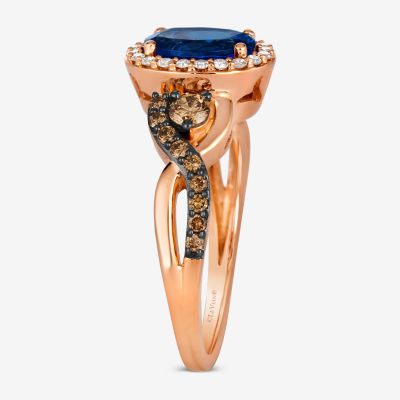 Le Vian® Ring featuring 1 CT. Blueberry Tanzanite® 3/8 Chocolate Diamonds® 1/6 Nude Diamonds™ set 14K Strawberry Gold®