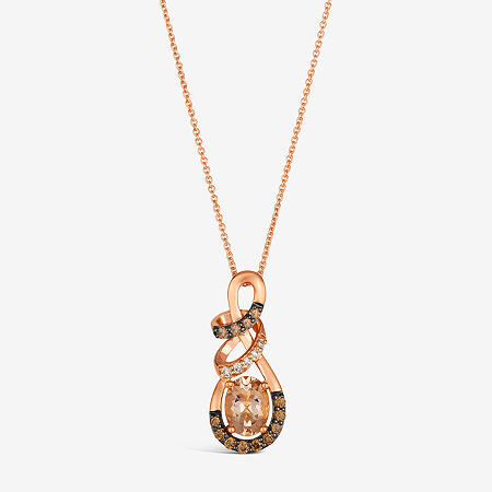 Le Vian Pendant Featuring 7/8 CT. Peach Morganite 1/4 CT. Chocolate Diamonds 1/20 CT. Nude Diamonds Set In 14K Strawberry Gold, One Size