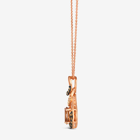 Le Vian Pendant Featuring 7/8 CT. Peach Morganite 1/4 CT. Chocolate Diamonds 1/20 CT. Nude Diamonds Set In 14K Strawberry Gold, One Size