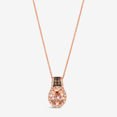 Le Vian® Pendant featuring 1 1/3 cts. Peach Morganite™, 1/20 cts. Chocolate Diamonds® , 1/4 cts. Nude Diamonds™  set in 14K Strawberry Gold®