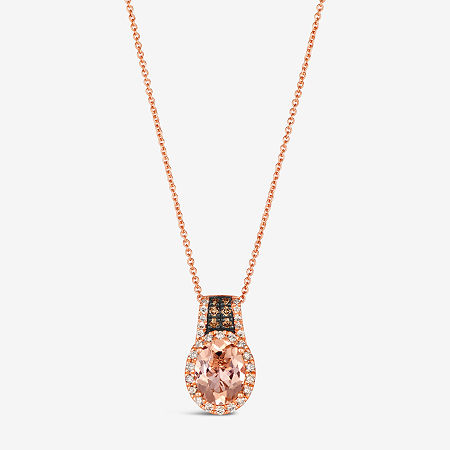 Le Vian Pendant Featuring 1 1/3 CT. Peach Morganite 1/20 CT. Chocolate Diamonds 1/4 CT. Nude Diamonds Set In 14K Strawberry Gold, One Size