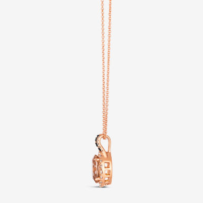 Le Vian® Pendant featuring 1 1/3 cts. Peach Morganite™, 1/20 cts. Chocolate Diamonds® , 1/4 cts. Nude Diamonds™  set in 14K Strawberry Gold®