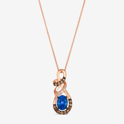 Le Vian® Pendant featuring 1 CT. Blueberry Tanzanite® 1/4 CT. Chocolate Diamonds® 1/20 CT. Nude Diamonds™ set in 14K Strawberry Gold®