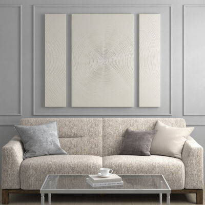 INK+IVY Silver Canvas 3-pc. Wall Art Sets