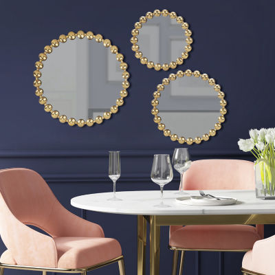 Madison Park Signature Marlowe Gold Round Decorative Wall Mirror