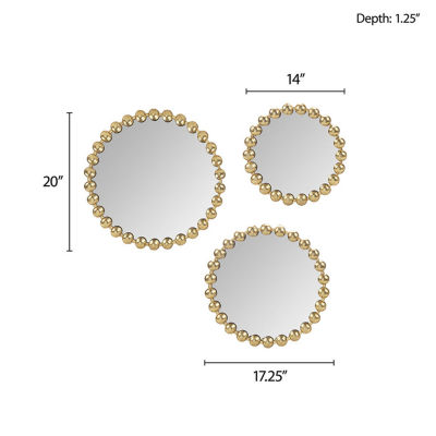 Madison Park Signature Marlowe Gold Round Decorative Wall Mirror