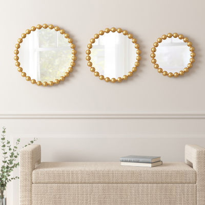 Madison Park Signature Marlowe Gold Round Decorative Wall Mirror