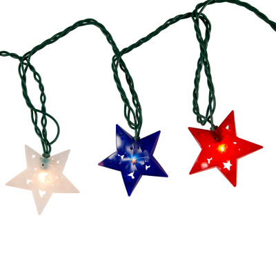 Kurt Adler Ul 10l Patriotic Star String Lights