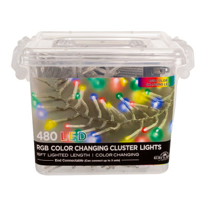 Kurt Adler 480 Light 15.7 Foot Rgb Led Cluster String Lights