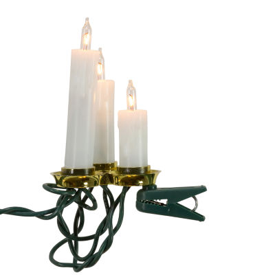 Kurt Adler Ul 15-Light White Triple Candle Extended String Lights