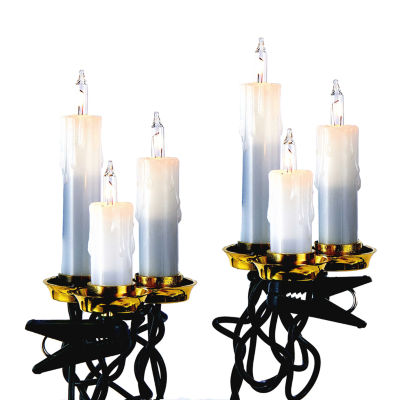 Kurt Adler Ul 15-Light White Triple Candle Extended String Lights