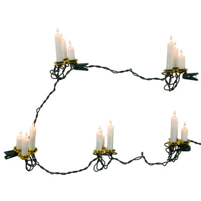 Kurt Adler Ul 15-Light White Triple Candle Extended String Lights