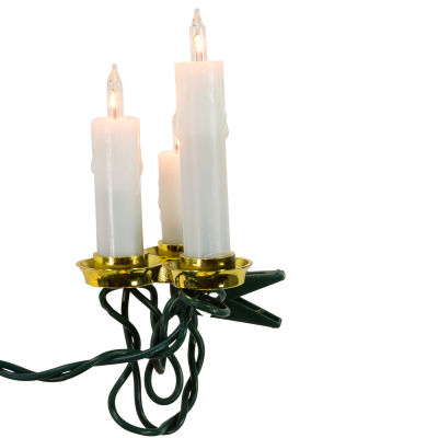 Kurt Adler Ul 15-Light White Triple Candle Extended String Lights