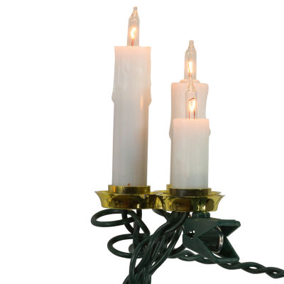 Kurt Adler Ul 15-Light White Triple Candle Extended String Lights