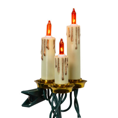 Kurt Adler Ul 15-Light White Triple Candle Extended String Lights