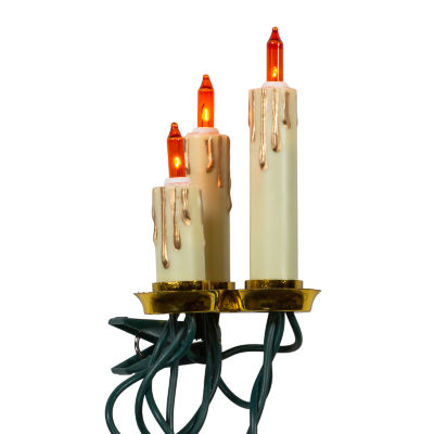 Kurt Adler Ul 15-Light White Triple Candle Extended String Lights