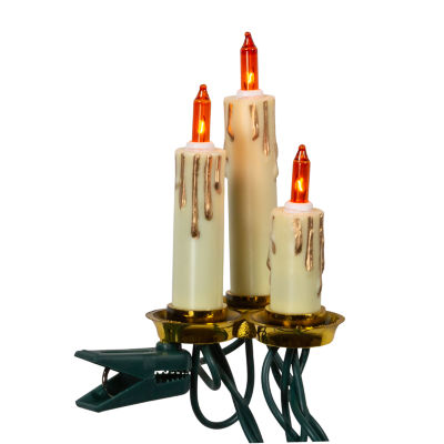 Kurt Adler Ul 15-Light White Triple Candle Extended String Lights