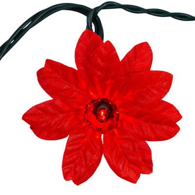 Kurt Adler 20-Light Red Poinsettia String Lights