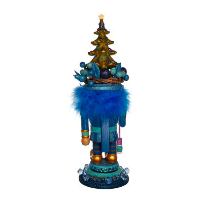 Kurt Adler 18in Hollywood Blue With Tree Christmas Nutcracker