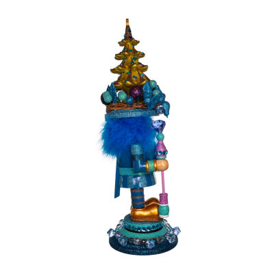 Kurt Adler 18in Hollywood Blue With Tree Christmas Nutcracker