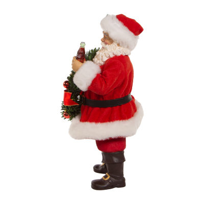Kurt Adler 10.5-Inch Fabriché Coca-Cola® Battery Operated Santa With Lighted Wreath