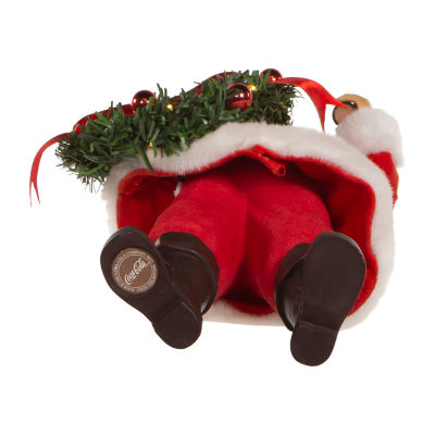 Kurt Adler 10.5-Inch Fabriché Coca-Cola® Battery Operated Santa With Lighted Wreath