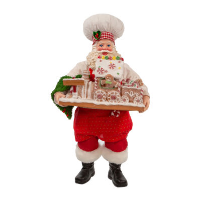 Kurt Adler 11in Fabriché With Gingerbread Train Santa Figurine