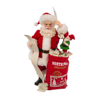 Kurt Adler 10.5 Fabriché™ Santa with Red Luggage, 2-Piece Set