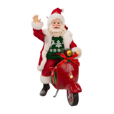 Kurt Adler 10-Inch Fabriché Santa on Scooter