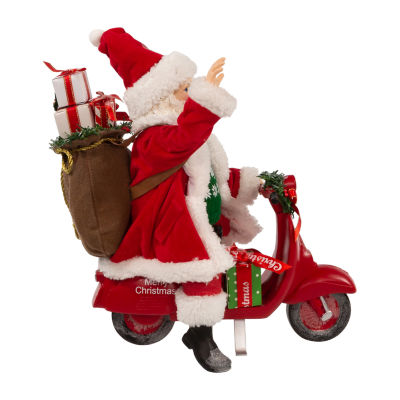 Kurt Adler 10-Inch Fabriché On Scooter Santa Figurine