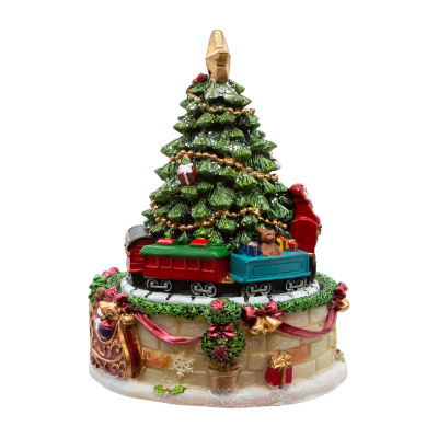 Kurt Adler 6-Inch Tree Revolving Plays Music Christmas Tabletop Decor