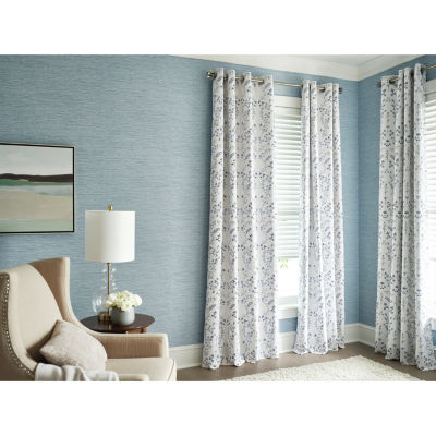 Fieldcrest Heritage Davina Vine Floral Grommet Top Energy Saving 100% Blackout Single Curtain Panel