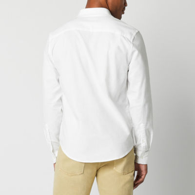 mutual weave Stretch Oxford Mens Long Sleeve Regular Fit Stretch Fabric Button-Down Shirt