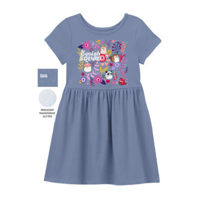 Big Girls 2-pc. Short Sleeve Squishmallows A-Line Dress