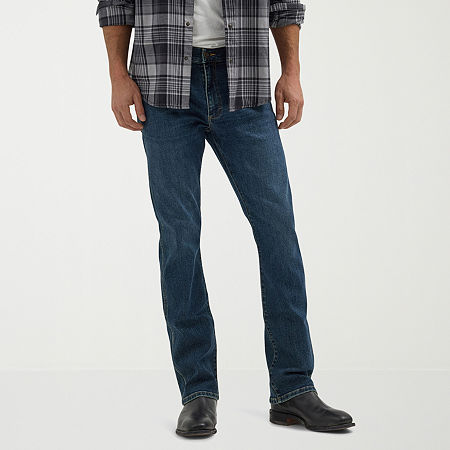 Wrangler Mens Stretch Fabric Slim Fit Bootcut Jean, 30 30, Blue