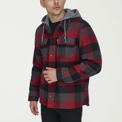 Levi's® Men's Sherpa Lined Hooded Plaid Shirt Jacket