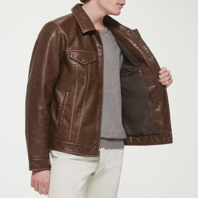 Levi's Mens Faux Leather Midweight Trucker Jacket