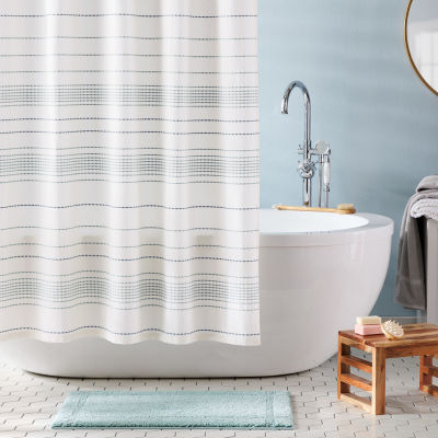 Town And Country Solana Stripe Aqua Shower Curtain