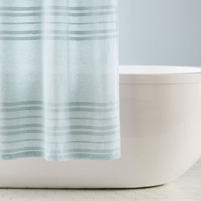 Town And Country Sophia Stripe Aqua Shower Curtain