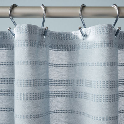 Town And Country Sophia Stripe Blue Shower Curtains